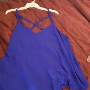 bright blue criss cross cami